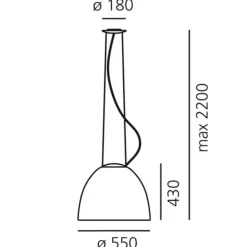 A sospensione Collezione esclusiva Nur gloss led 45w artemide a243400app stile Moderna in offerta