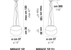 A sospensione in vetro Mirage s/p Vistosi a prezzo Outlet