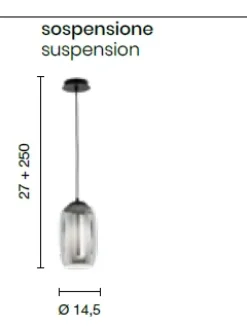 A sospensione stile Design Bonnie fume  Ondaluce in saldo