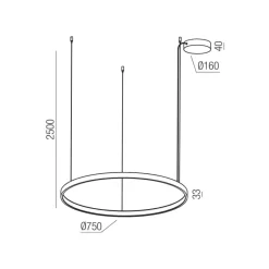 A sospensione stile Moderna Orion redo sospensione led 58w Collezione esclusiva in offerta
