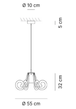 A sospensione stile Moderna Ricciolo piccolo fume' 120063 Emporium in offerta outlet