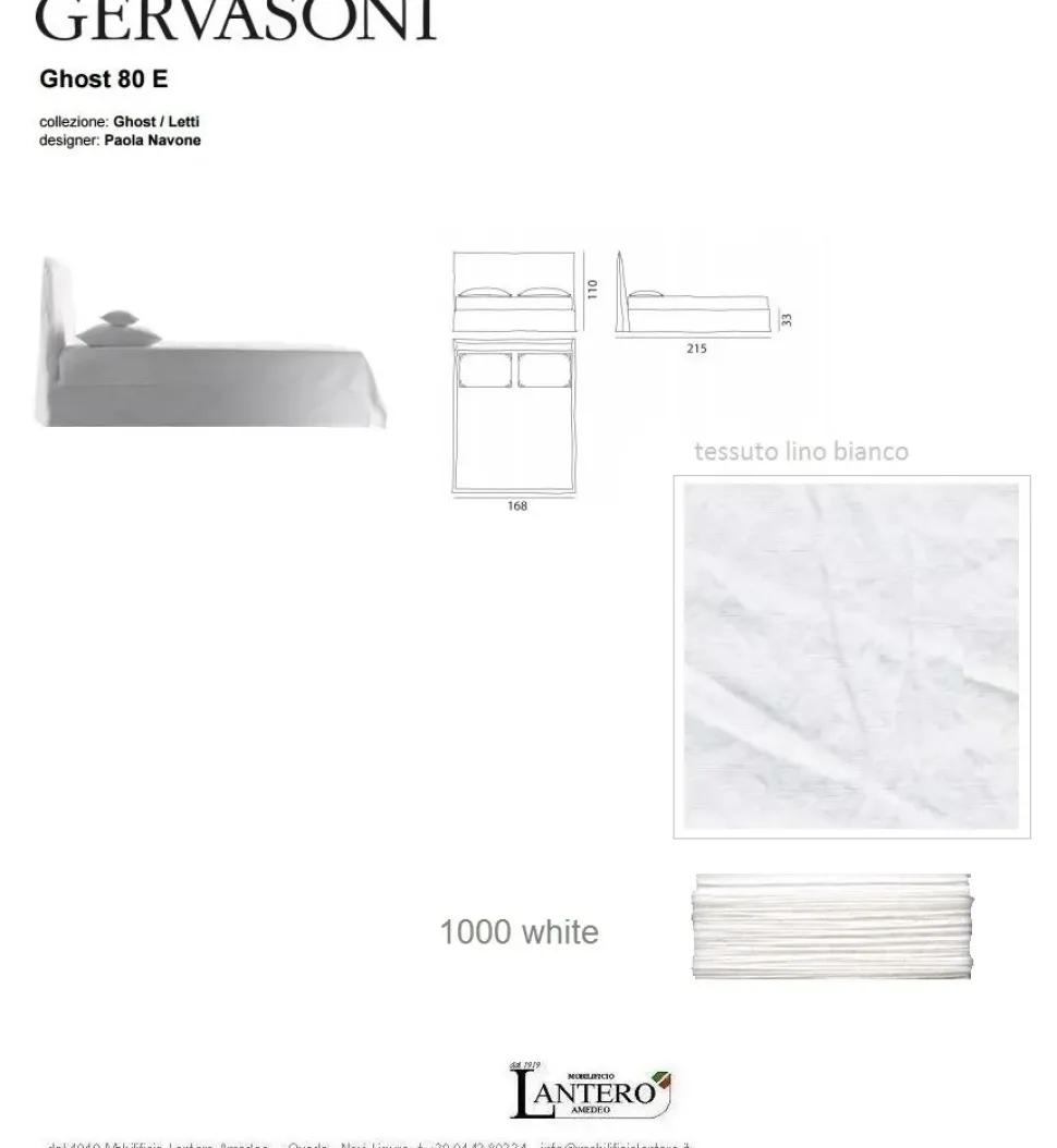 Approfitta dello sconto 27% sul letto Letto matrimoniale ghost 80.e di Gervasoni