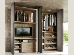 Armadio ante a soffietto in laminato materico Night zone di Mobilgam