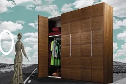 Armadio ante a soffietto in legno Hinghed Distribuzione grandi marchi scontato