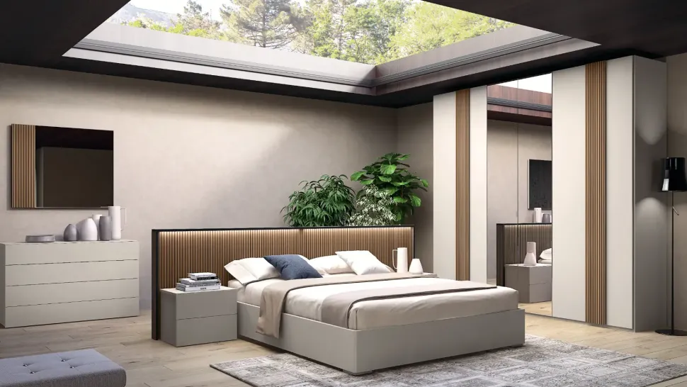 Armadio ante battenti in laccato opaco Riga mirror di Collezione esclusiva