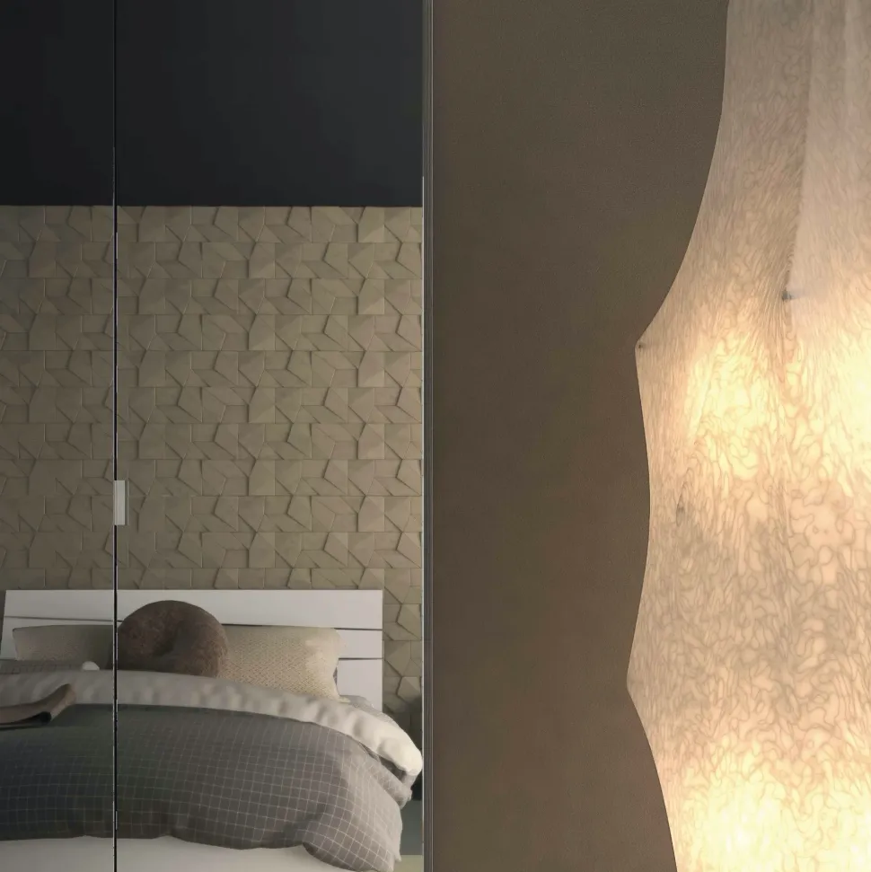 Armadio ante battenti in laminato materico Total mirror 6 di Collezione esclusiva