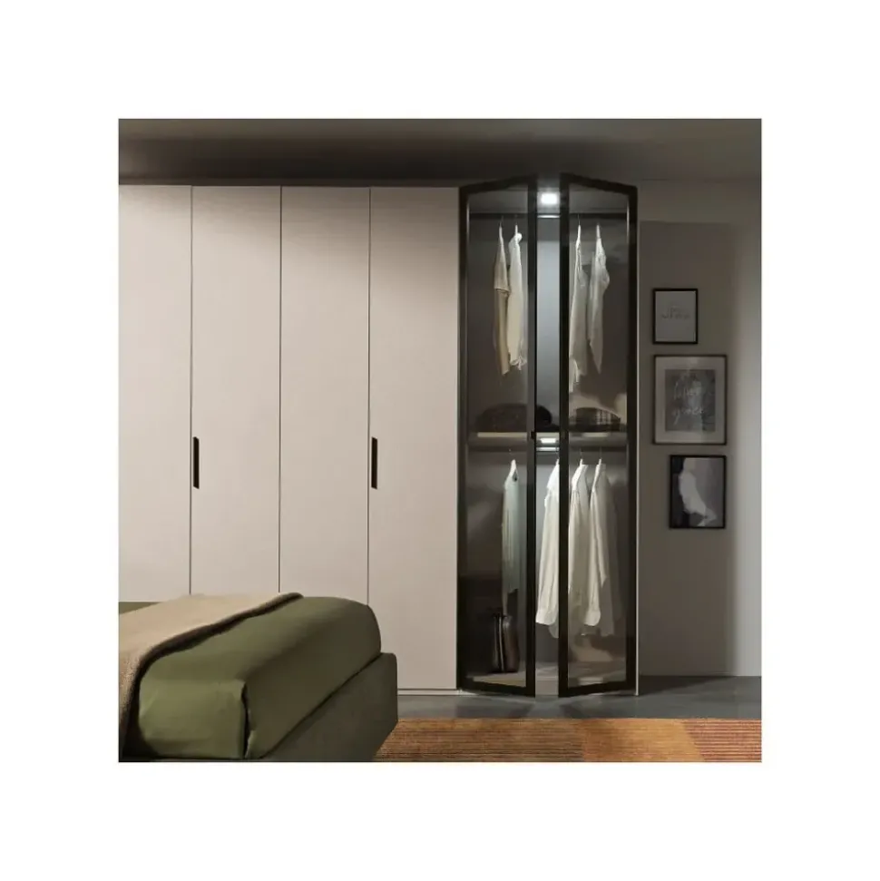 Armadio ante battenti in laminato opaco Abaco di Gierre mobili