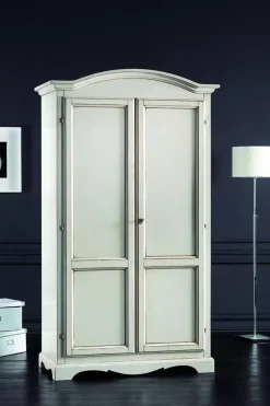 Armadio ante battenti in legno Armadietto a 2 ante laccato bianco in promo-sconto del 50% Artigianale scontato