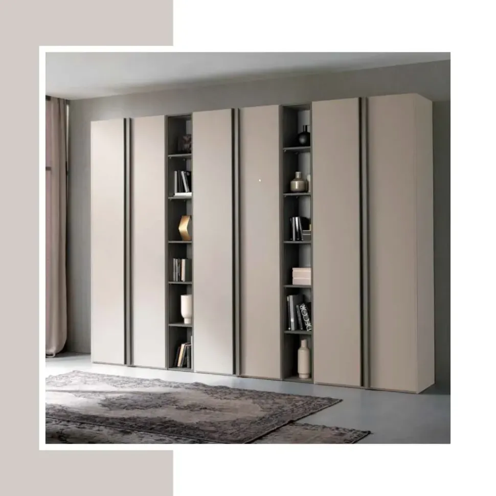 Armadio Armadio mod.ghost con librerie in promo-sconto del 50% realizzato in laminato opaco di Gierre mobili scontato -42%