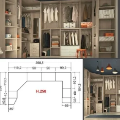 Armadio Cabina armadio  San martino mobili a senza ante in Offerta Outlet