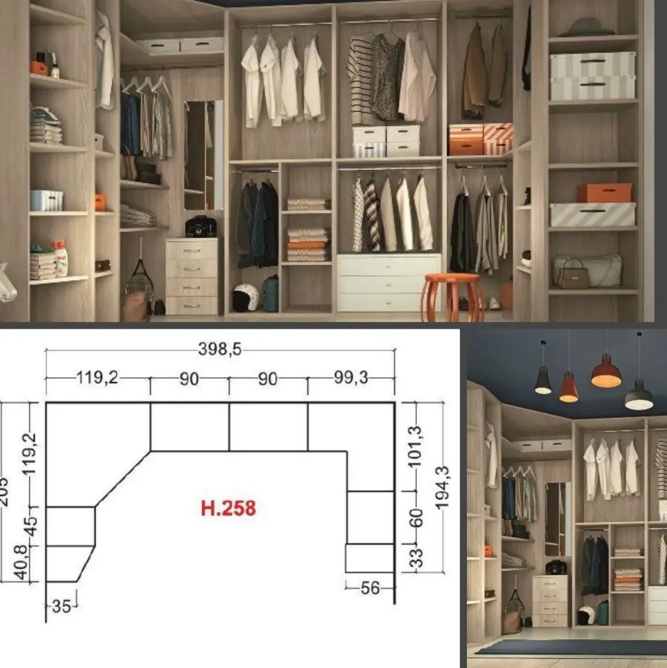 Armadio Cabina armadio San martino mobili a senza ante in Offerta Outlet