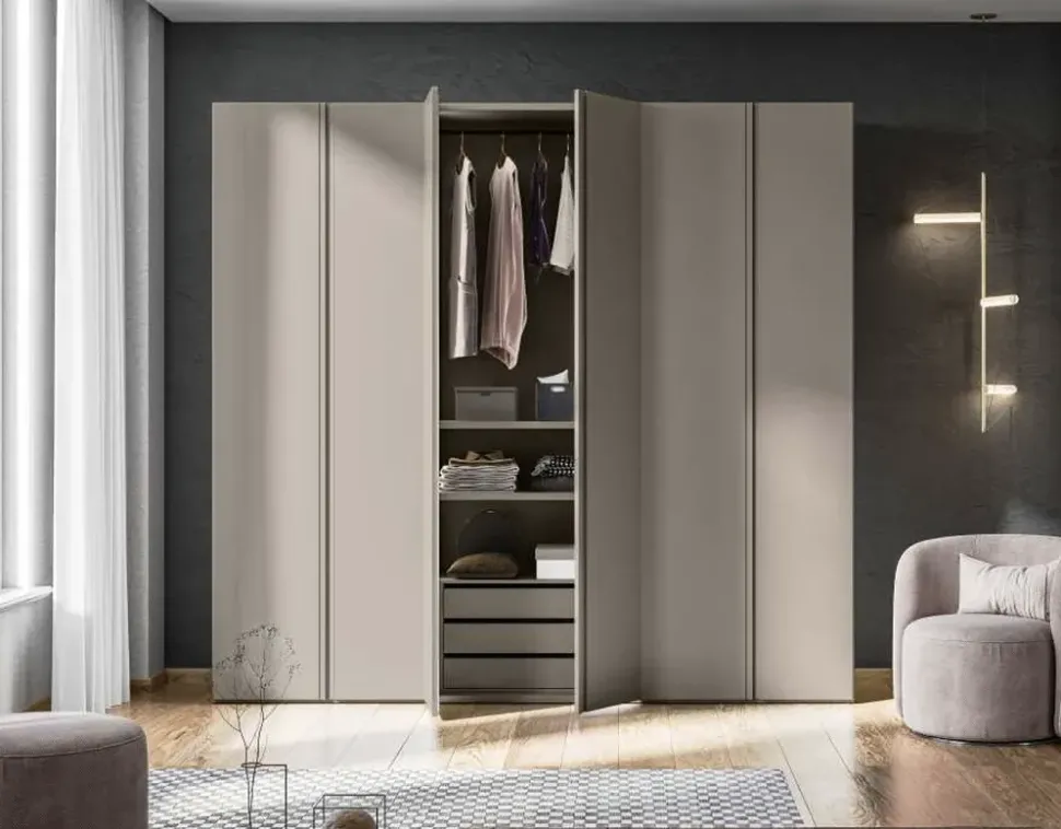 Armadio con ante battenti moderno Easy gola Marka a prezzo ribassato