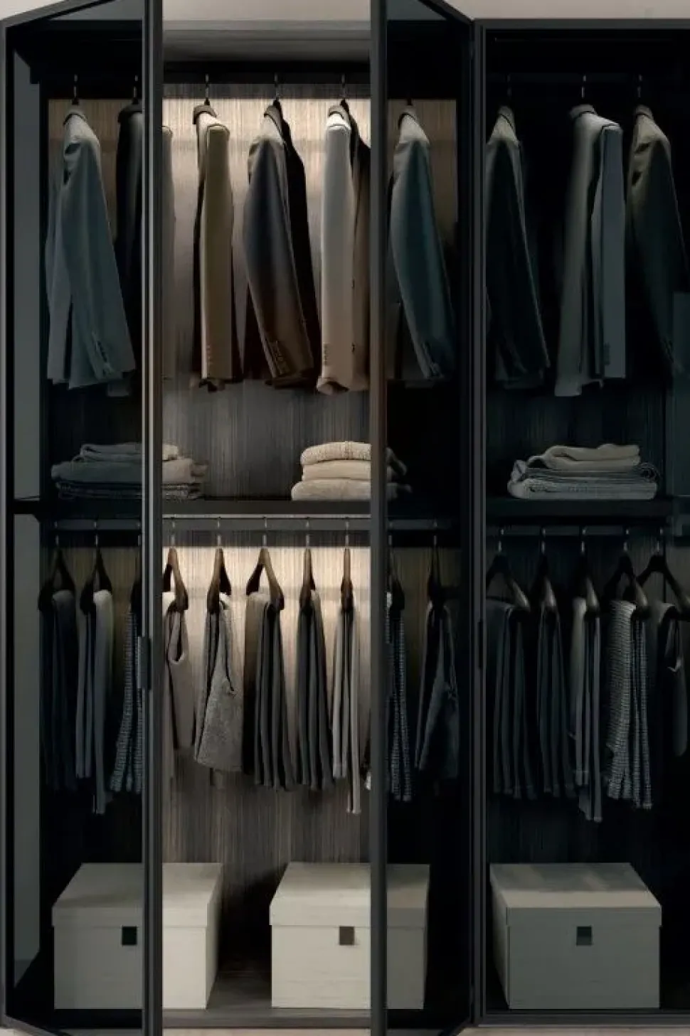 Armadio con ante battenti modello Armadio 3aqnte vetro glass sunrise scontato del 30%