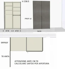 Armadio con ante battenti a prezzo scontato modello Plana di Pianca