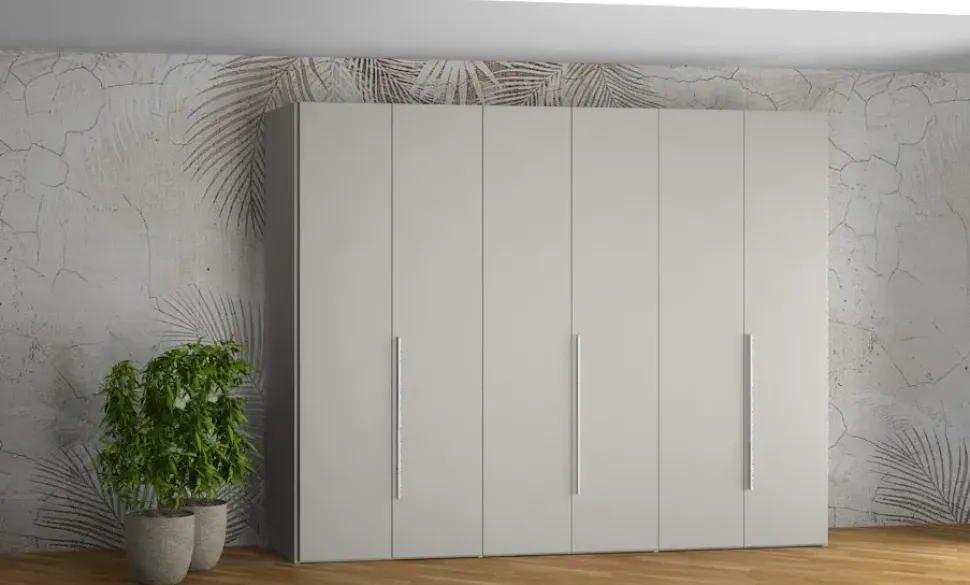 Armadio con ante battenti moderno 6antepromo con cassettiere Collezione esclusiva a prezzo ribassato