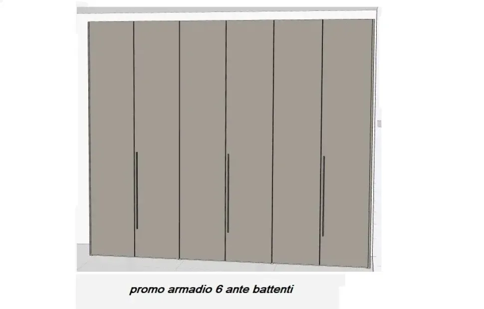 Armadio con ante battenti moderno 6antepromo con cassettiere Collezione esclusiva a prezzo ribassato