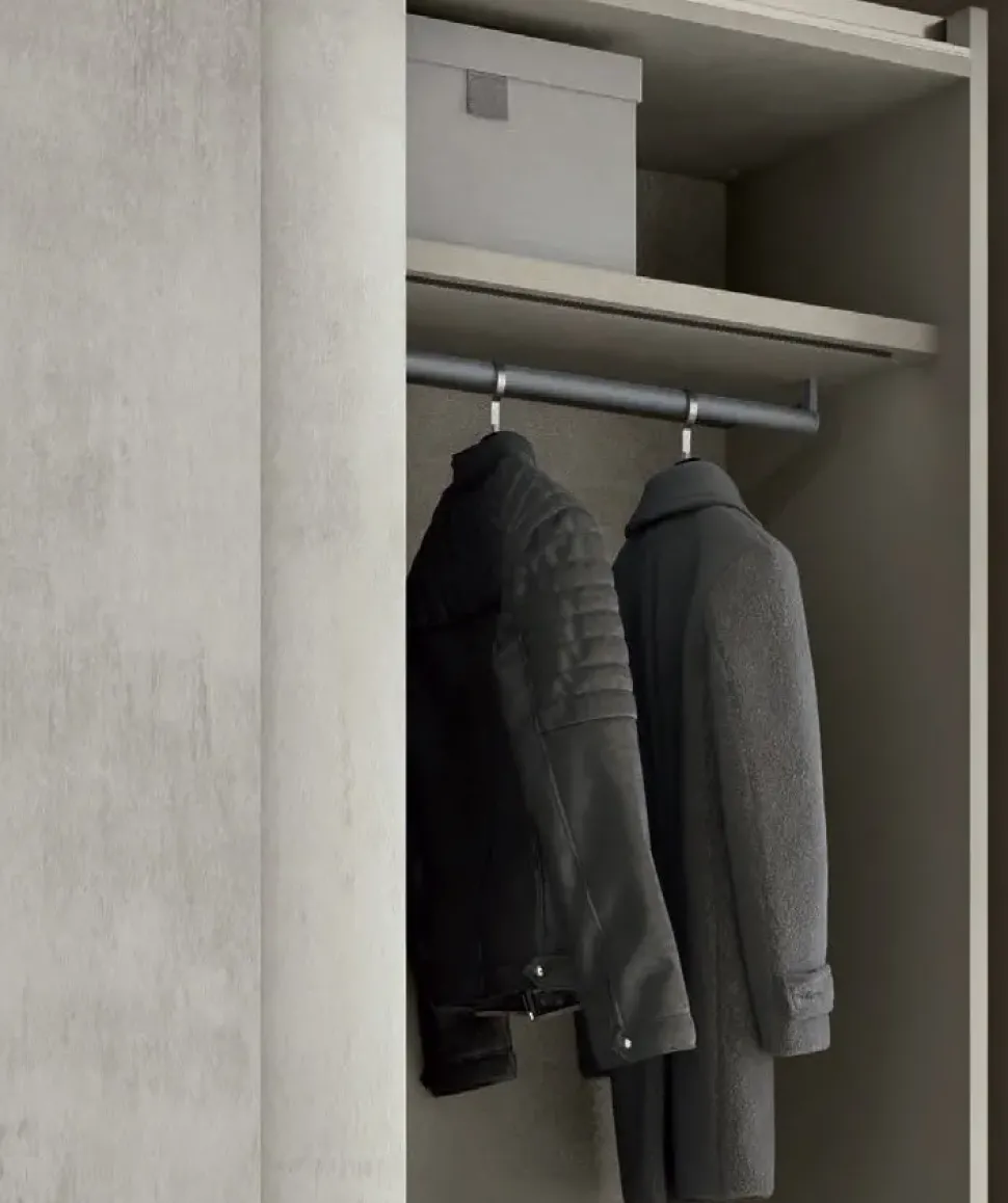 Armadio con ante scorrevoli Armadio scorrevole 4 ante maxi da 90 in ossido cemento grigio a prezzo ribassato