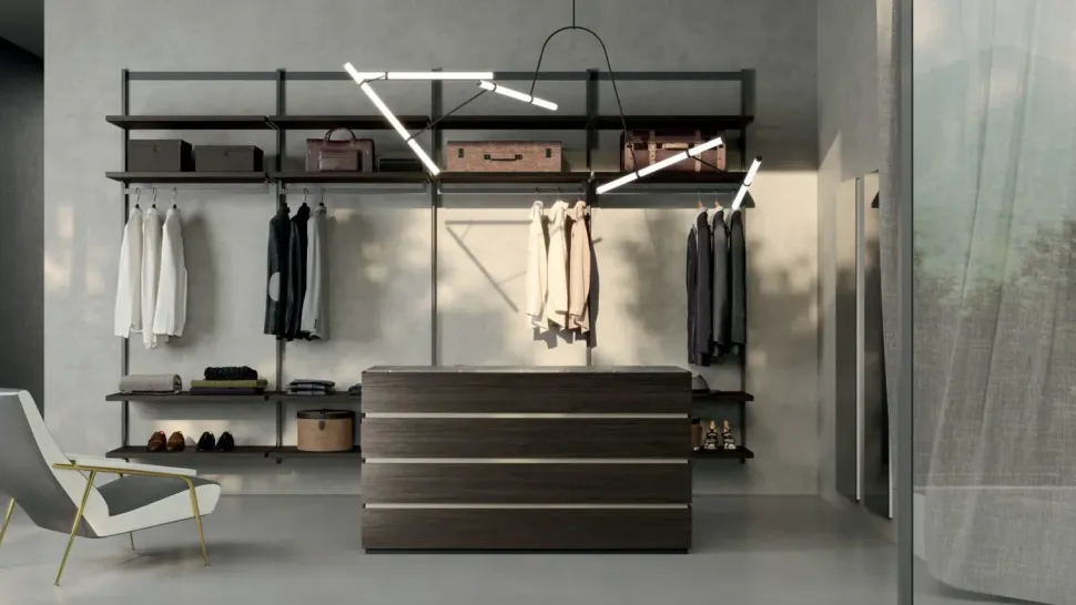 Armadio con cabina armadio moderno Naked Orme a prezzo scontato