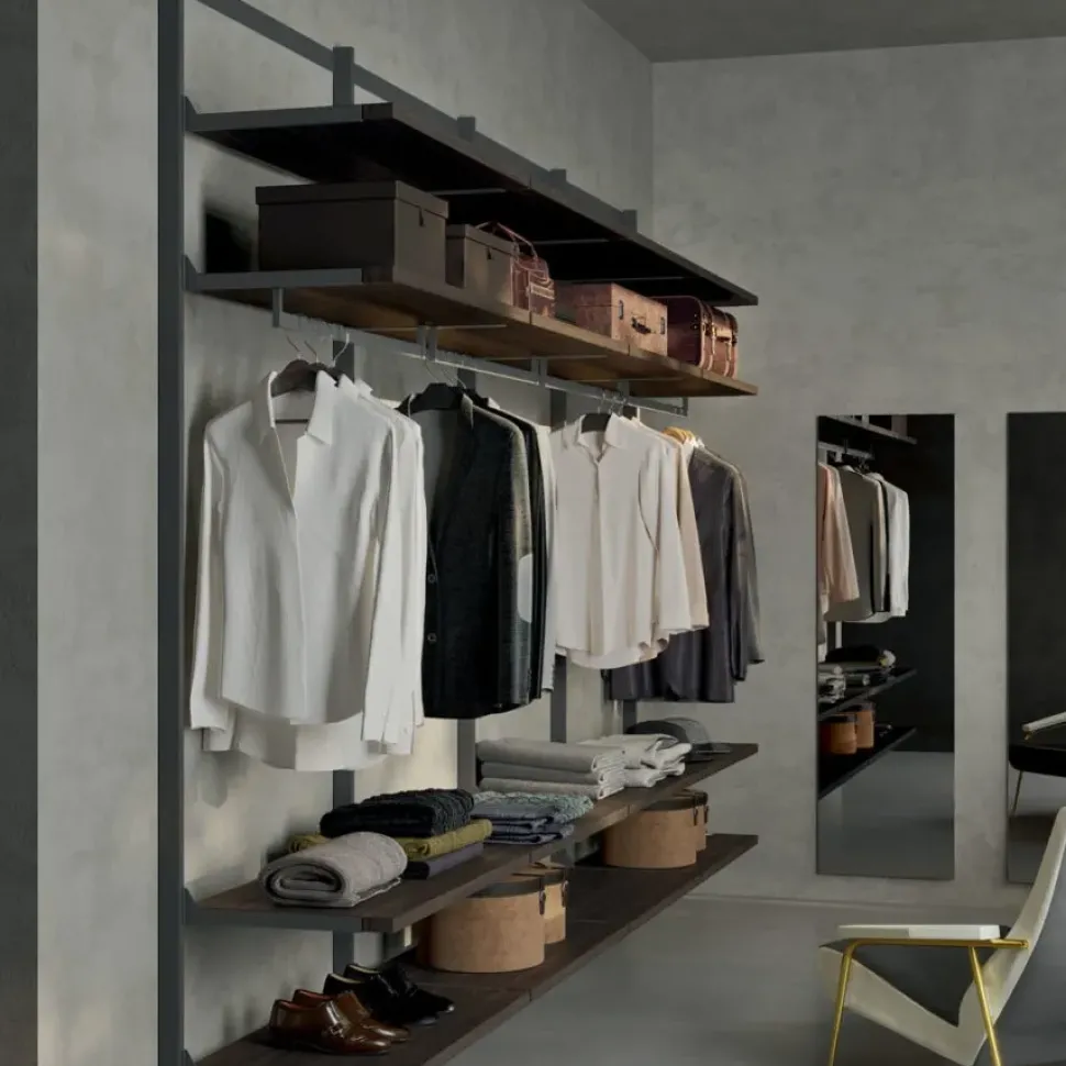 Armadio con cabina armadio moderno Naked Orme a prezzo scontato