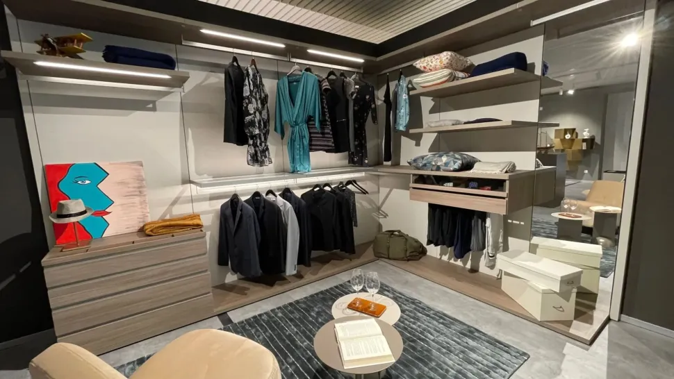 Armadio con cabina armadio moderno Panorama Sangiacomo a prezzo scontato