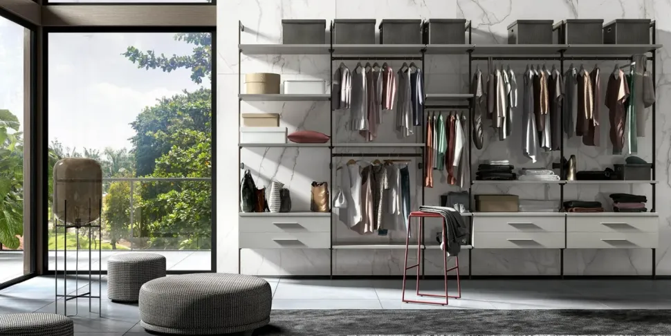 Armadio di Collezione esclusiva modello System soul 8 in laccato opaco con sconto -40%