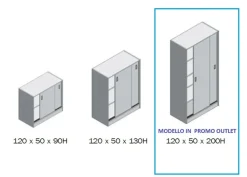 Armadio in legno Mobile armadio ante scorrevoli per ufficio Flycom con forte sconto