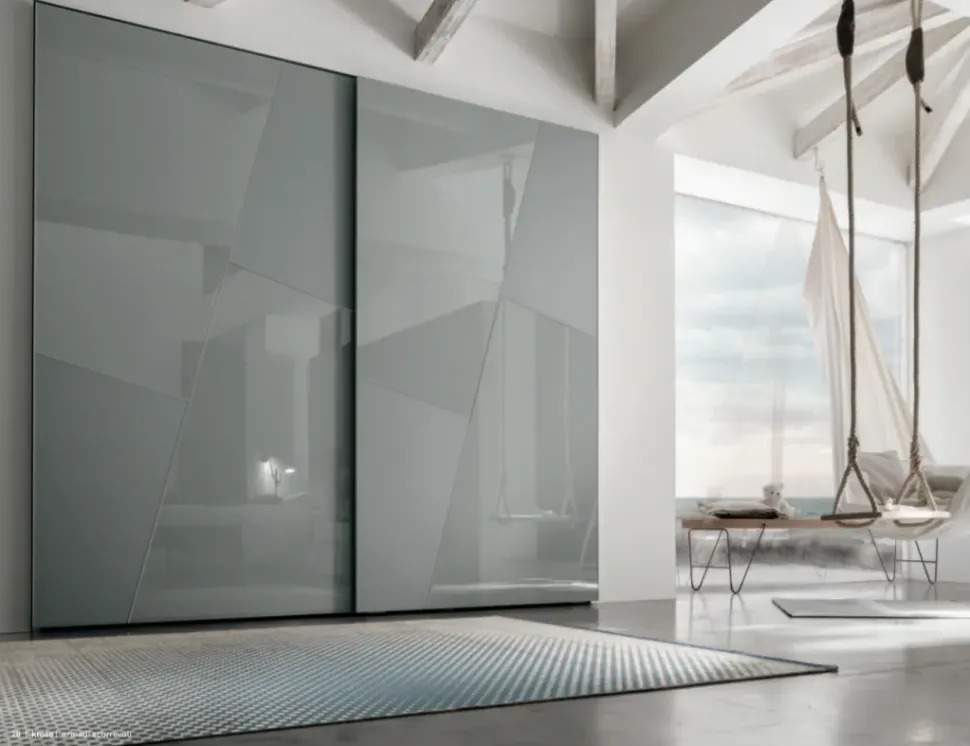 Armadio moderno con Due ante modello Cross di Tomasella