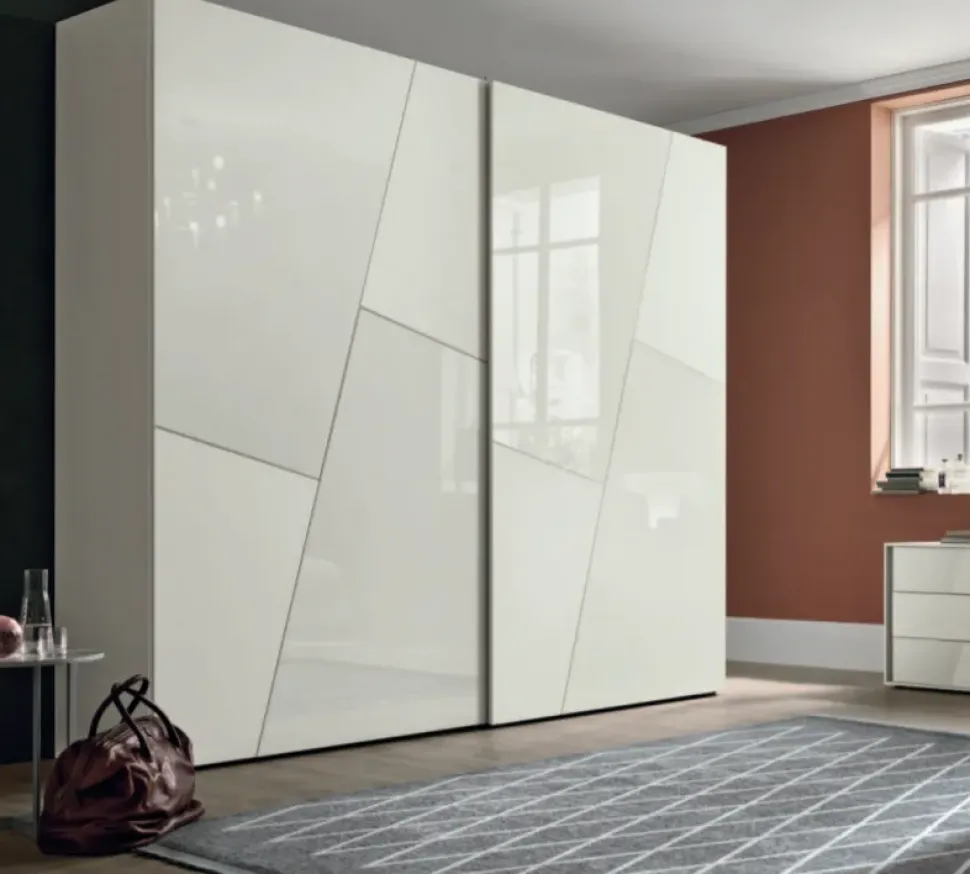 Armadio moderno con Due ante modello Cross di Tomasella