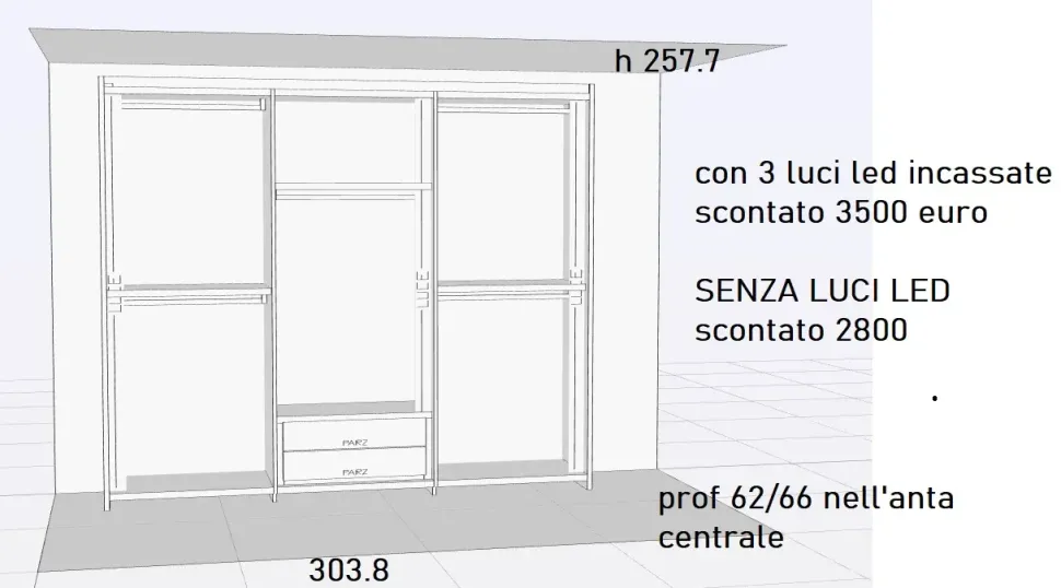 Armadio scontato 31% modello Cornice di Pianca