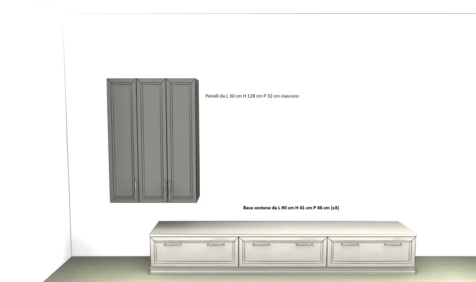 Arreda il tuo soggiorno con il soggiorno completo Arcadia as 105 di Febal. Laminato materico a prezzo Outlet.