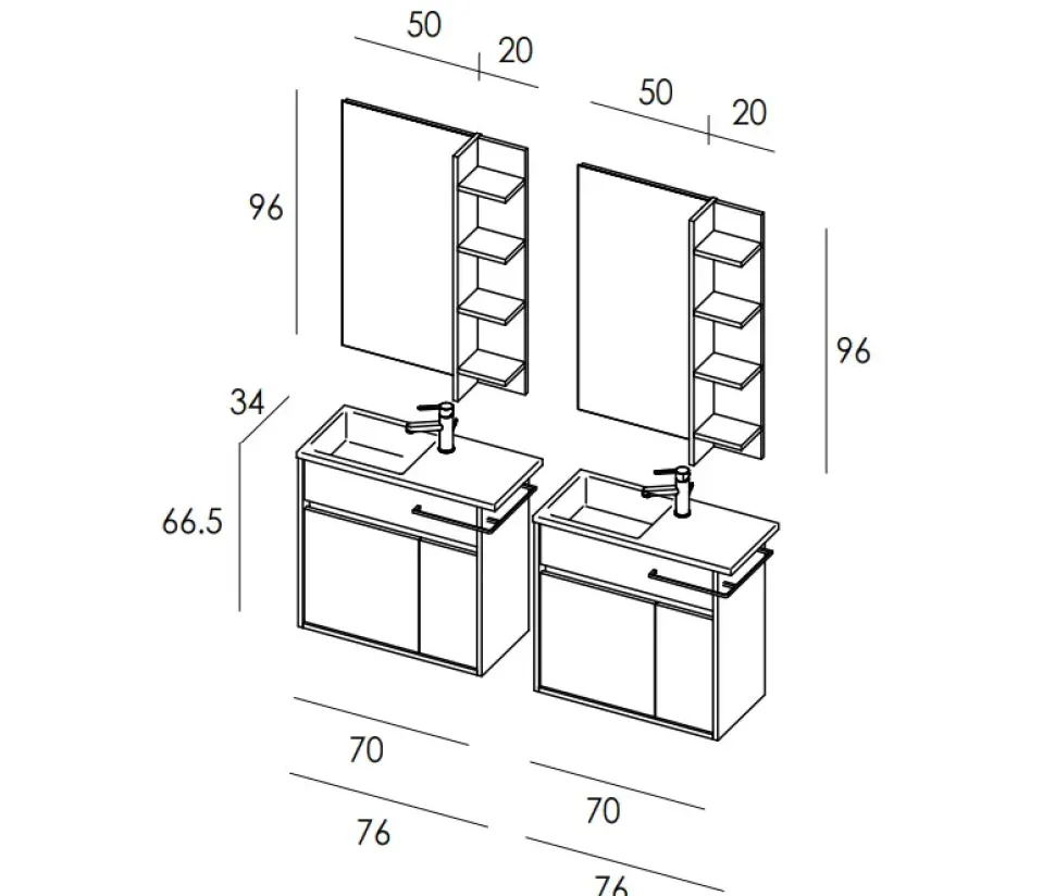 Arredamento bagno: mobile Mastella Duetto 12 in Offerta Outlet