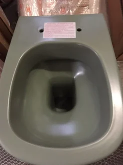 Arredamento bagno: mobile Artigianale Nic design ovvio wc sospeso 003479067 + sedile verde 005437067 salvia opaco nuovo e imballato con forte sconto