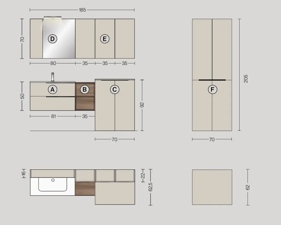 Arredamento bagno: mobile Collezione esclusiva Fast lavanderia rcr in offerta