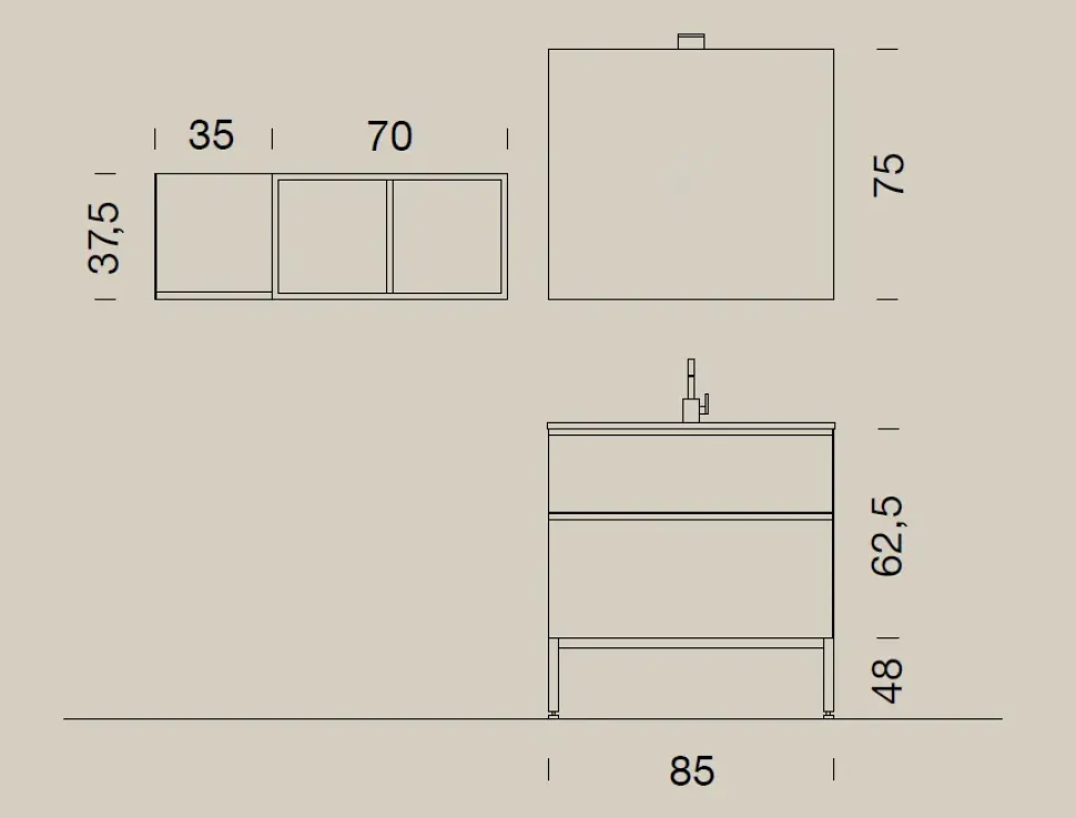 Arredamento bagno: mobile Compab Up014 a prezzo scontato