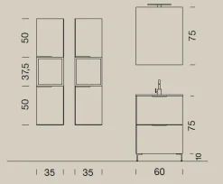 Arredamento bagno: mobile Compab Up004 in Offerta Outlet