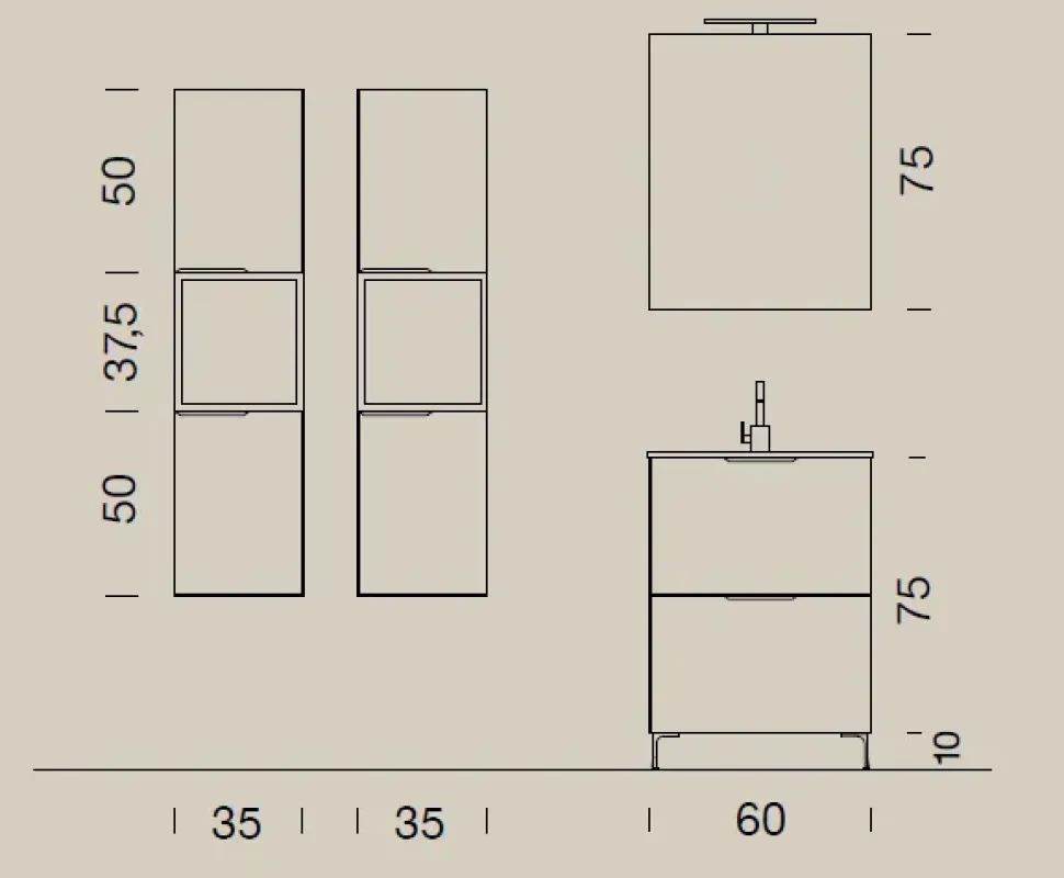Arredamento bagno: mobile Compab Up004 in Offerta Outlet