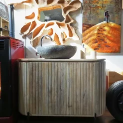 Arredamento bagno: mobile Nuovi mondi collection Mobile  bagno oval in vero legno  a prezzo scontato