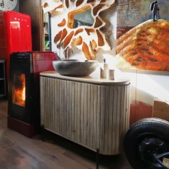 Arredamento bagno: mobile Nuovi mondi collection Mobile  bagno oval in vero legno  a prezzo scontato