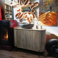 Arredamento bagno: mobile Nuovi mondi collection Mobile  bagno oval in vero legno  a prezzo scontato