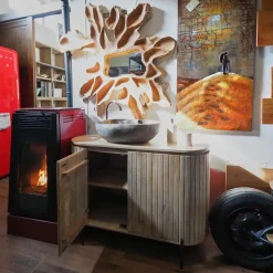 Arredamento bagno: mobile Nuovi mondi collection Mobile  bagno oval in vero legno  a prezzo scontato