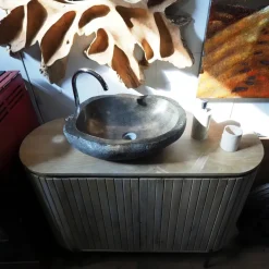 Arredamento bagno: mobile Nuovi mondi collection Mobile  bagno oval in vero legno  a prezzo scontato