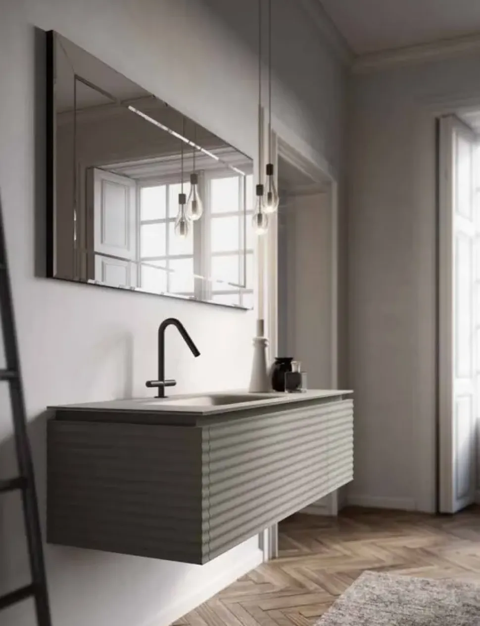 ARREDO BAGNO Idea group: MOBILE + SPECCHIO modello DOLCEVITA LACCATO OPACO SCONTATO 30%