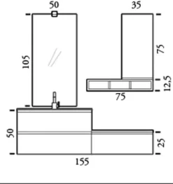 Bagno sospeso moderno Compab