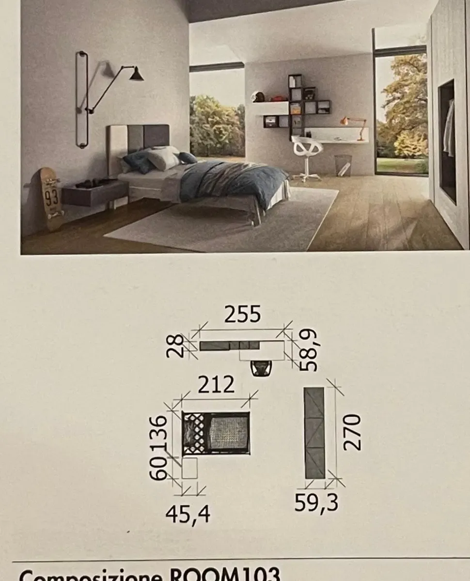 Camera da letto 103 Zg mobili in legno a prezzo Outlet