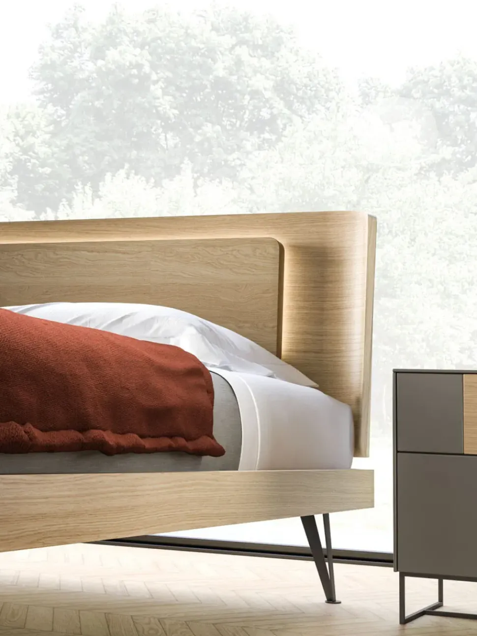 Camera da letto Camera matrimoniale orme night 12 Orme in laminato in Offerta Outlet