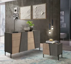 Camera da letto  como' e comodini  modello alessia  Mobilificio bellutti in legno a prezzo scontato