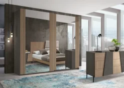 Camera da letto  como' e comodini  modello alessia  Mobilificio bellutti in legno a prezzo scontato