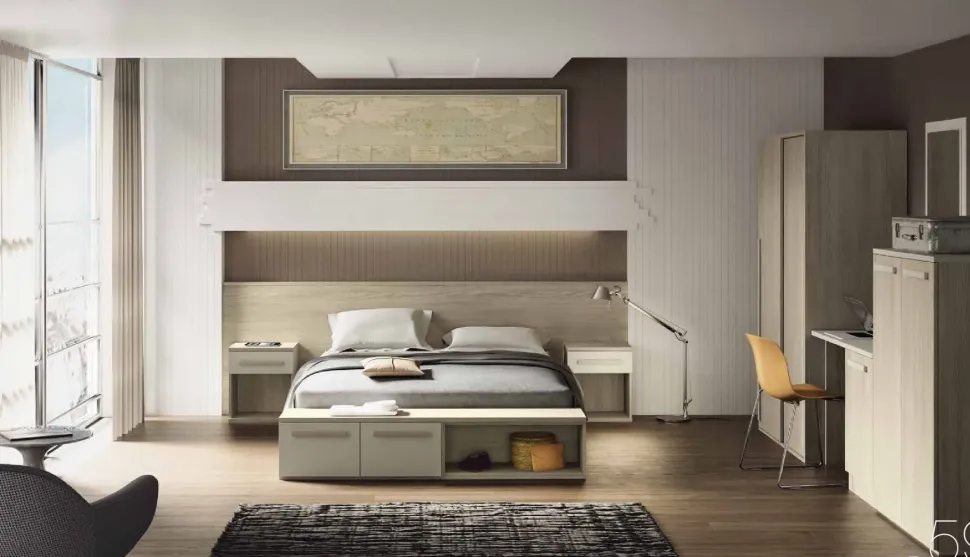 Camera da letto Composizione 59 San martino mobili in legno a prezzo Outlet