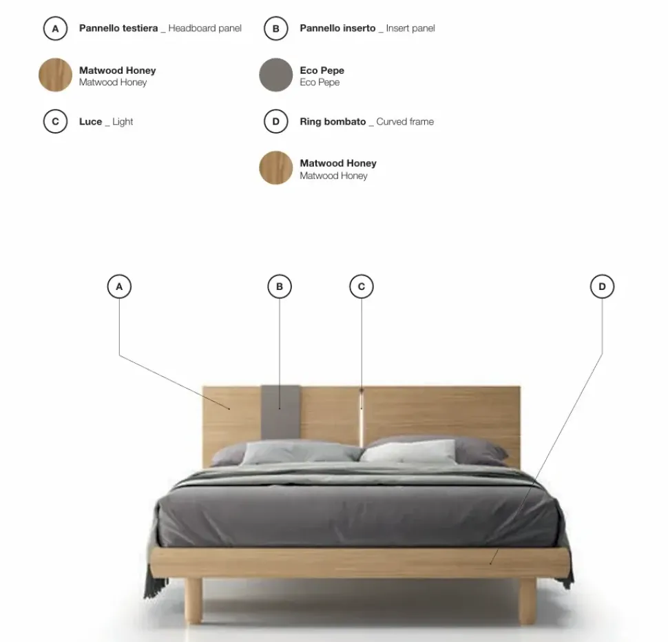 Camera da letto Composizione ambra 314 Santalucia PREZZI OUTLET