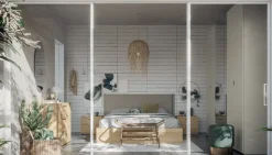 Camera da letto Composizione aria 319 Santalucia in laminato a prezzo Outlet